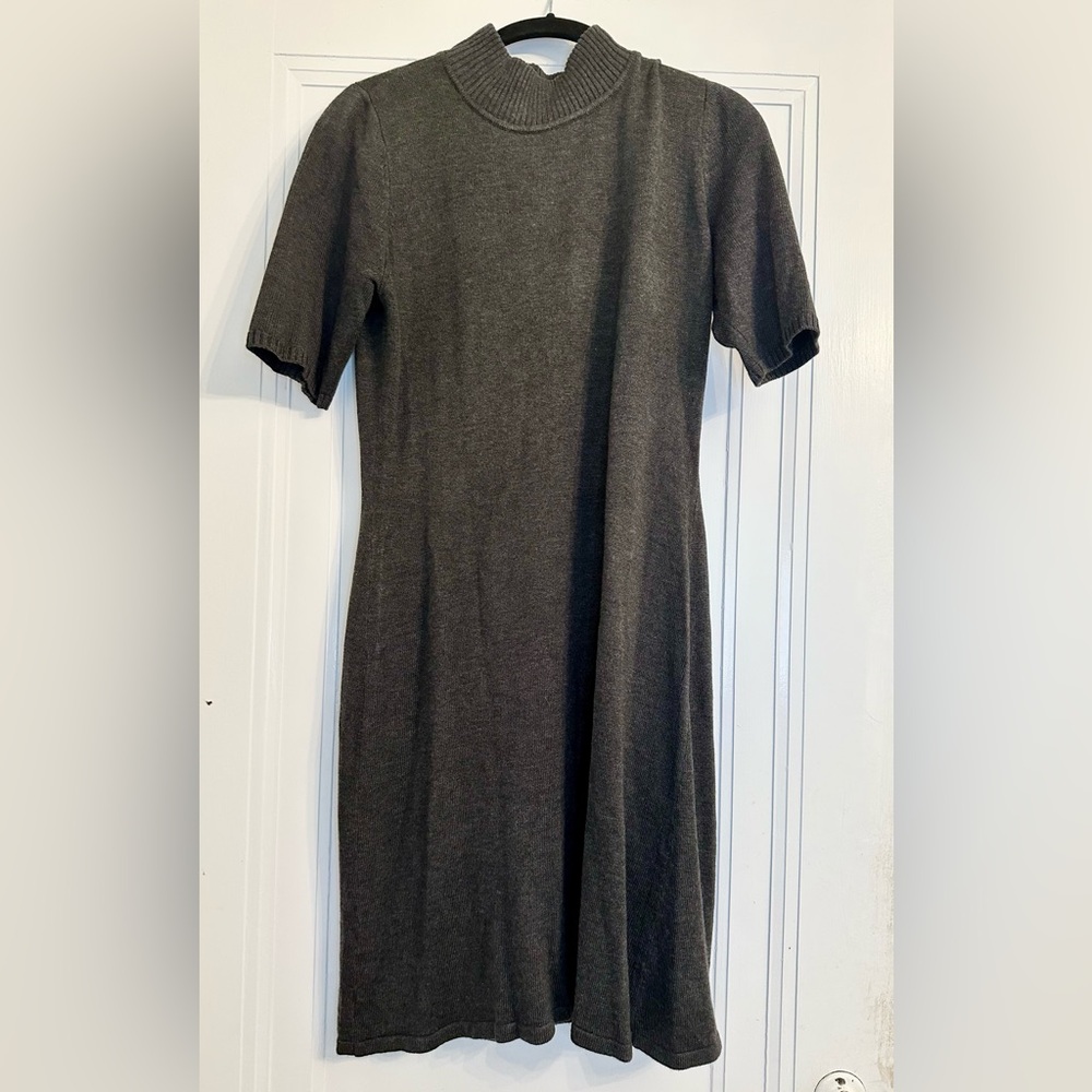 Small Calvin Klein Dark-gray Short Sleeve Soft Midi Dress